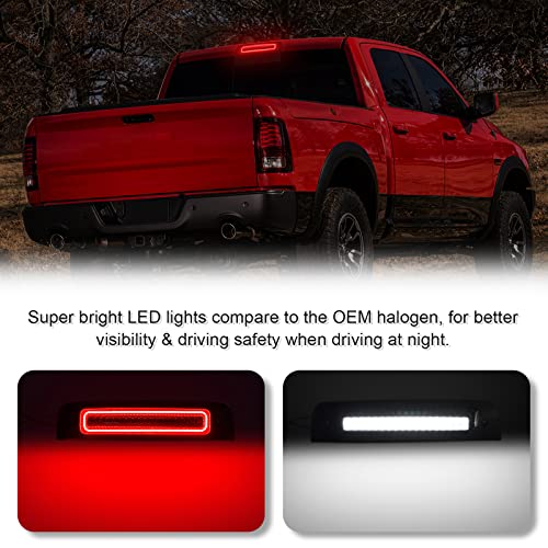 SHINEFIT LED Third 3rd Brake Light Compatible with Ram 1500 2009-2018/ Ram 2500 3500 2010-2018/ Ram 4500 5500 2011-2018, Smoked Lens Rear Center High Mount Stop Brake Light Cargo Lamp - Image 2