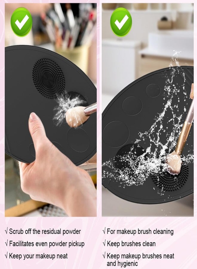 Coolnice Silicone Makeup Brush Cleaning Mat Large Size, Cosmetic Cleaning Pads (black) - Image 3