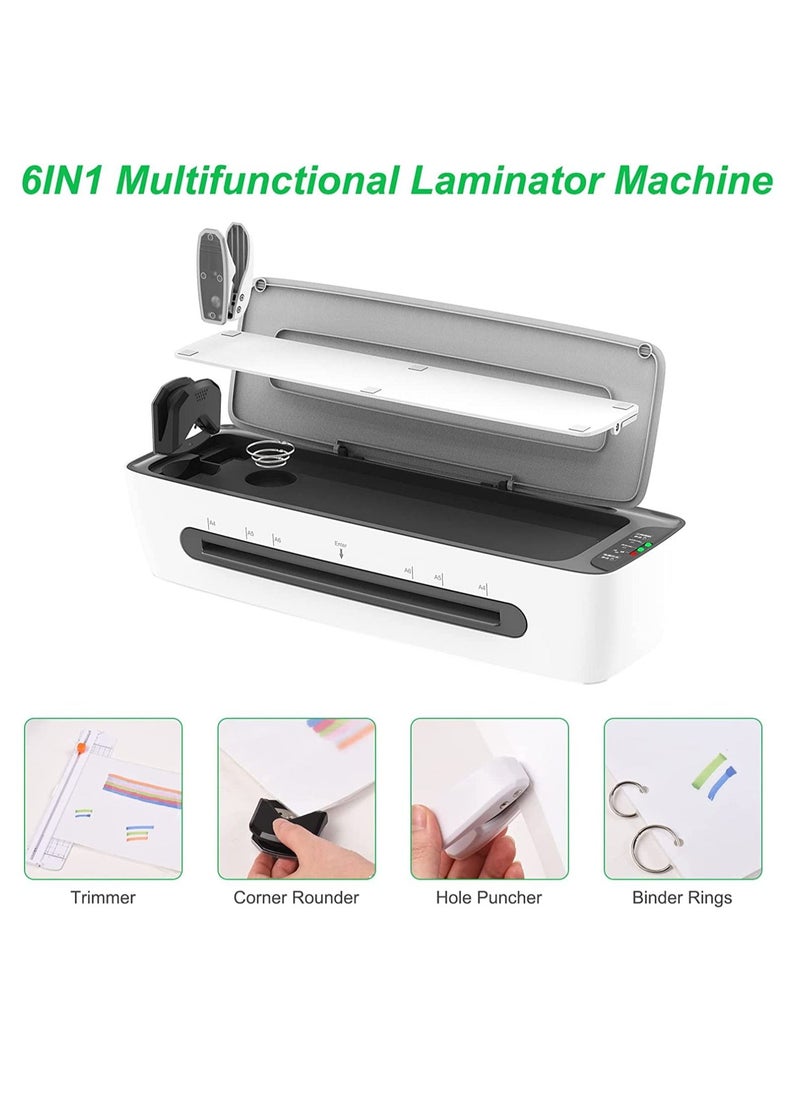 Y&D - Laminator Machine Set, Laminating for A4/A5/A6, 9 Inches Max Width Thermal Laminator, Quick Warm-Up, Cold and Hot Laminating, with Paper Trimmer Corner Rounder 12 Pouches - Image 1
