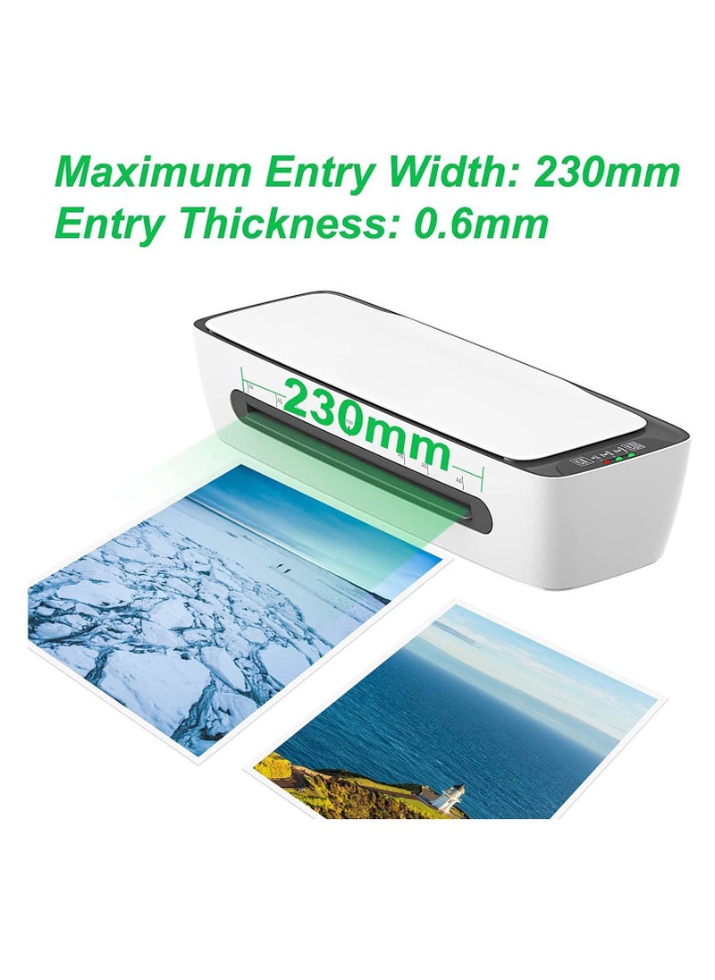 Y&D - Laminator Machine Set, Laminating for A4/A5/A6, 9 Inches Max Width Thermal Laminator, Quick Warm-Up, Cold and Hot Laminating, with Paper Trimmer Corner Rounder 12 Pouches - Image 1