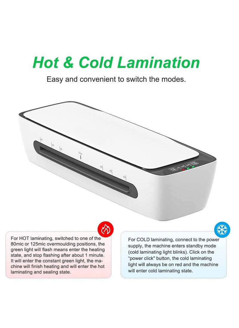 Y&D - Laminator Machine Set, Laminating for A4/A5/A6, 9 Inches Max Width Thermal Laminator, Quick Warm-Up, Cold and Hot Laminating, with Paper Trimmer Corner Rounder 12 Pouches - Image 1