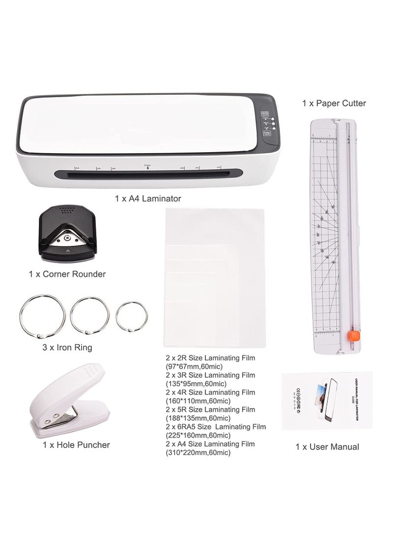 Y&D - Laminator Machine Set, Laminating for A4/A5/A6, 9 Inches Max Width Thermal Laminator, Quick Warm-Up, Cold and Hot Laminating, with Paper Trimmer Corner Rounder 12 Pouches - Image 1