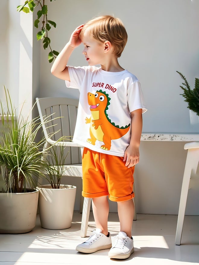 Take Two Kids 2pcs Graphic Print Short Sleeve T-Shirt and Shorts - Image 1