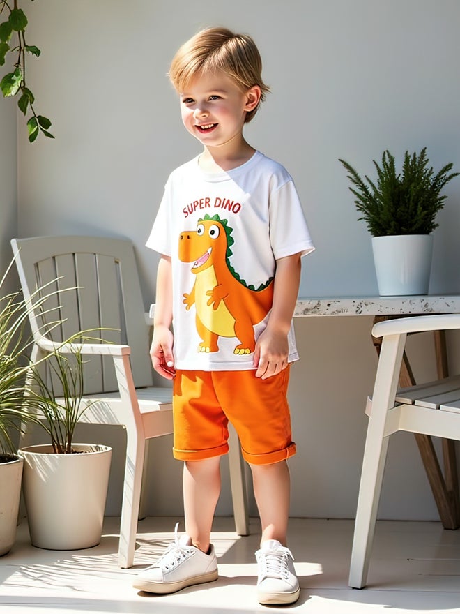 Take Two Kids 2pcs Graphic Print Short Sleeve T-Shirt and Shorts - Image 2