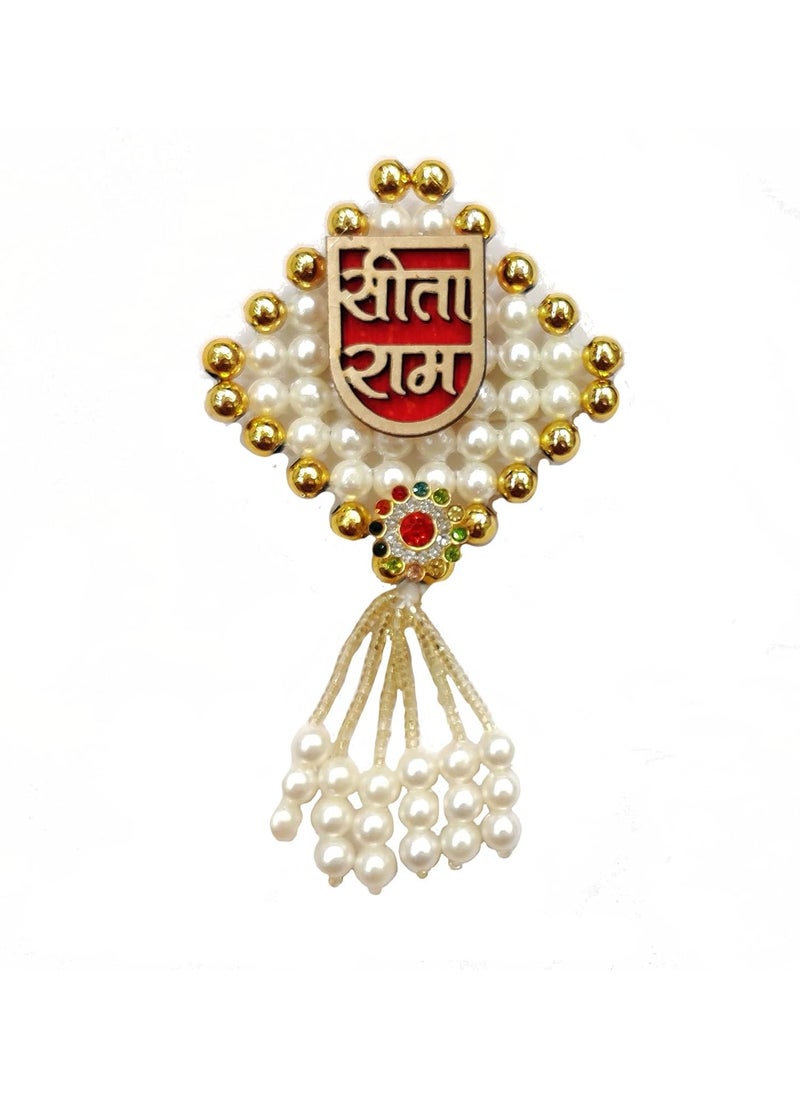 BITONA BITONA Puja Sohn Soon Puja Sita Ram Wooden Tags Door Sticker tag 1 Pair self Stick2 Piece for Festival Specially Rakhi etc  - Image 5