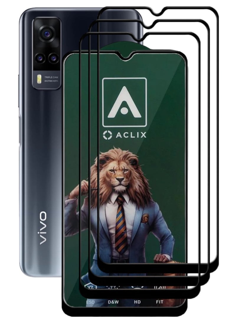 ACLIX 3 Pieces Antistatic ESD Dustproof Premium Quality High Definition Tempered Glass Screen Protector Designed For vivo Y51 (2020) - Image 1