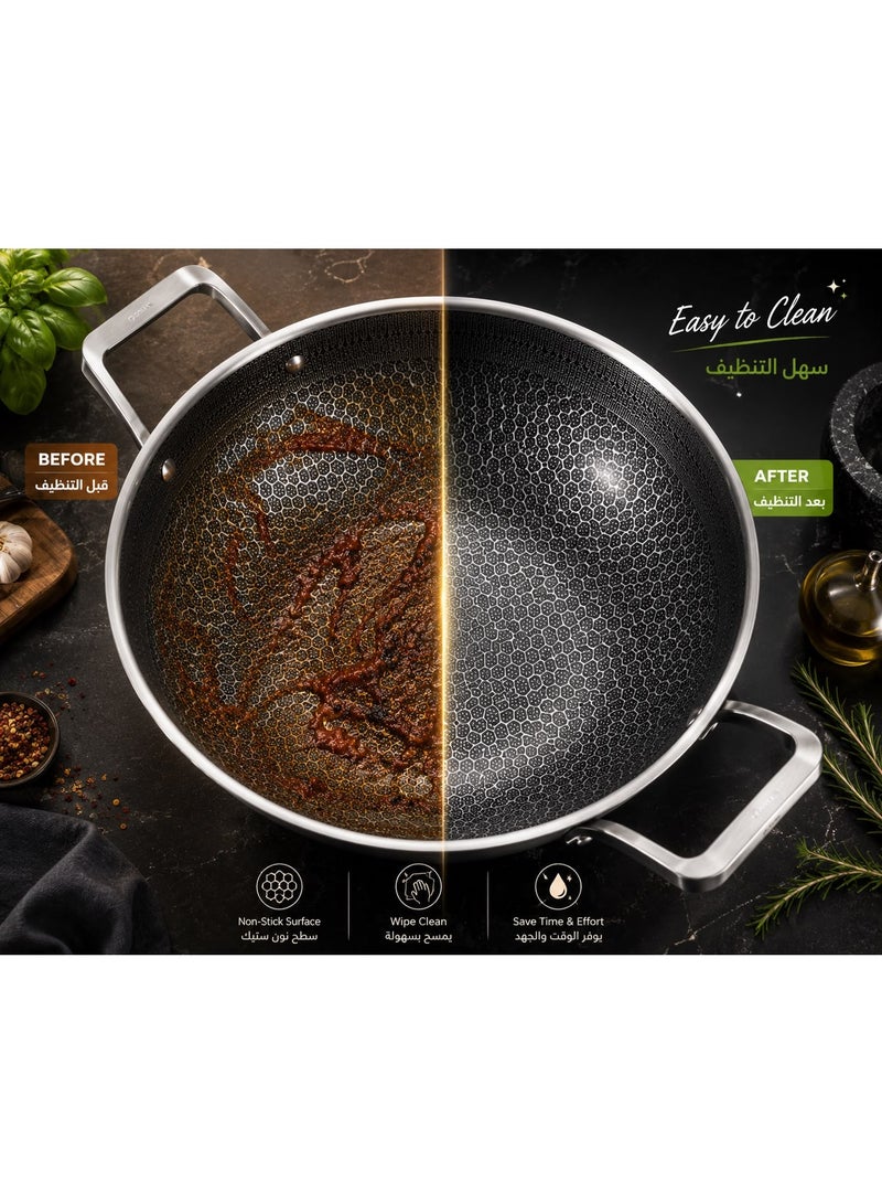 Stainless Steel Non-Stick Frying Pan – Durable Kitchen Skillet for Everyday Cooking – Easy to Clean Fry Pan - Image 2