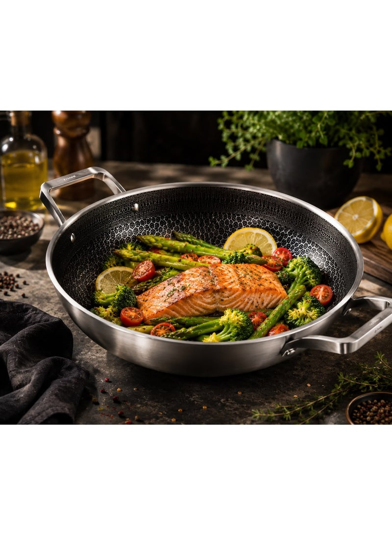 Stainless Steel Non-Stick Frying Pan – Durable Kitchen Skillet for Everyday Cooking – Easy to Clean Fry Pan - Image 3
