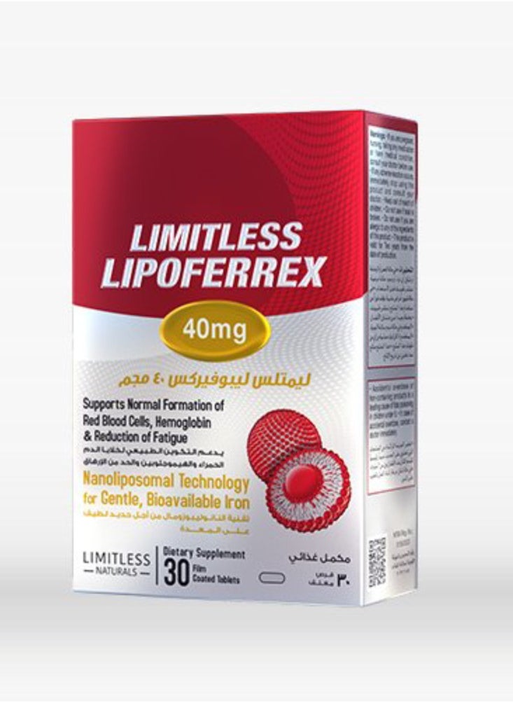 LIMITLESS Lipoferrex 40 mg 30 Tablets 