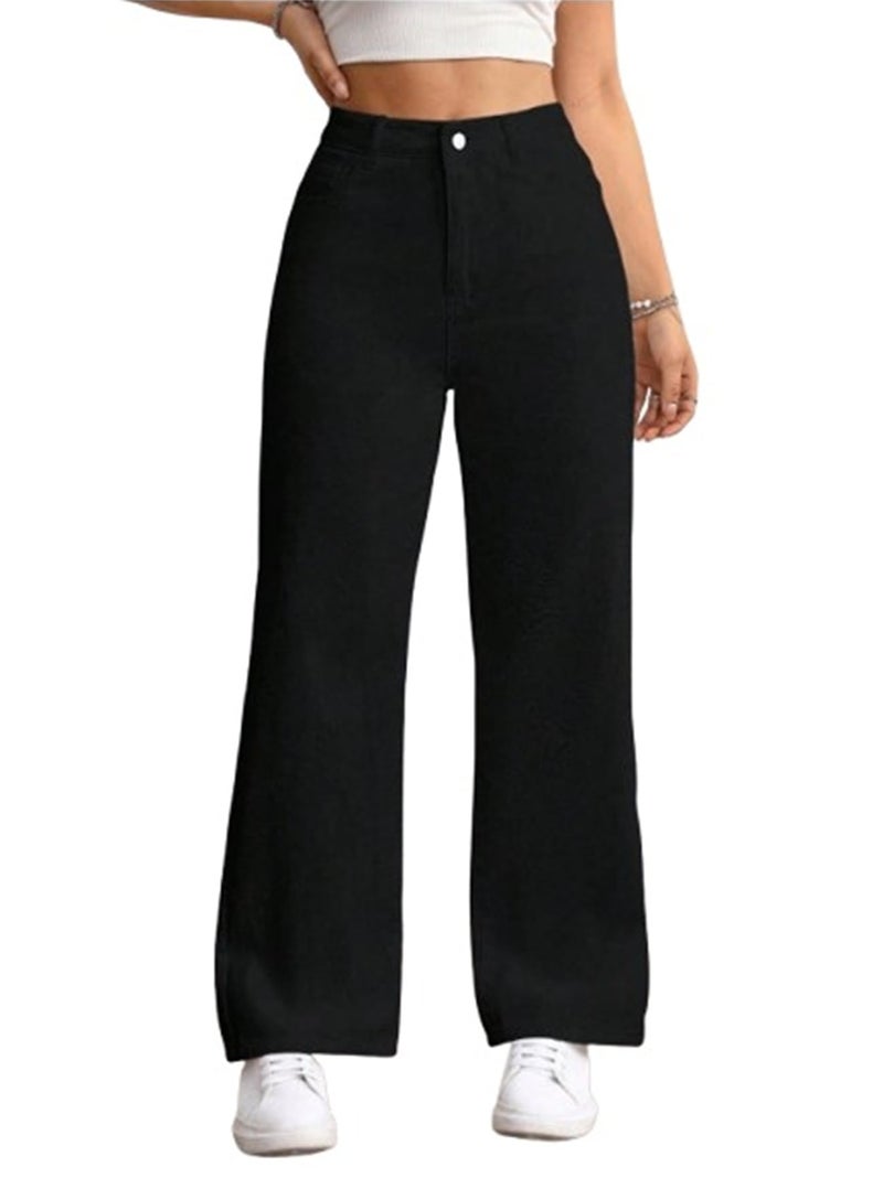 Ben Martin Baggy Jeans for Women || Women,s Loose Jean Pants || Oversized Jean's for Women's || Wide Leg Jean,s for Woman || Casual Jins for Woman's || Loose Jin Pant for Woman,s Black 02-30 - Image 1