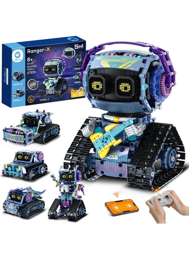 Sillbird Robot Building Kit with Remote Control STEM Gifts for Kids Boys Ages 8-12, Coding Robotic Technic Creative Toys for Birthday - Build 5in1 Model with 433 Pieces - Image 1