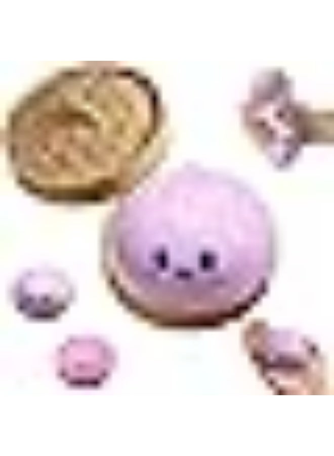 squishy Dumpling Squishy. Mystery Squishy Dumpling Box. Soft Squeeze Dough Ball for Stress Relief, Stretchy Bun with Mini Food Steamer Desk Fidget Toy for Adults Office Home (Purple Emoji) - Image 1