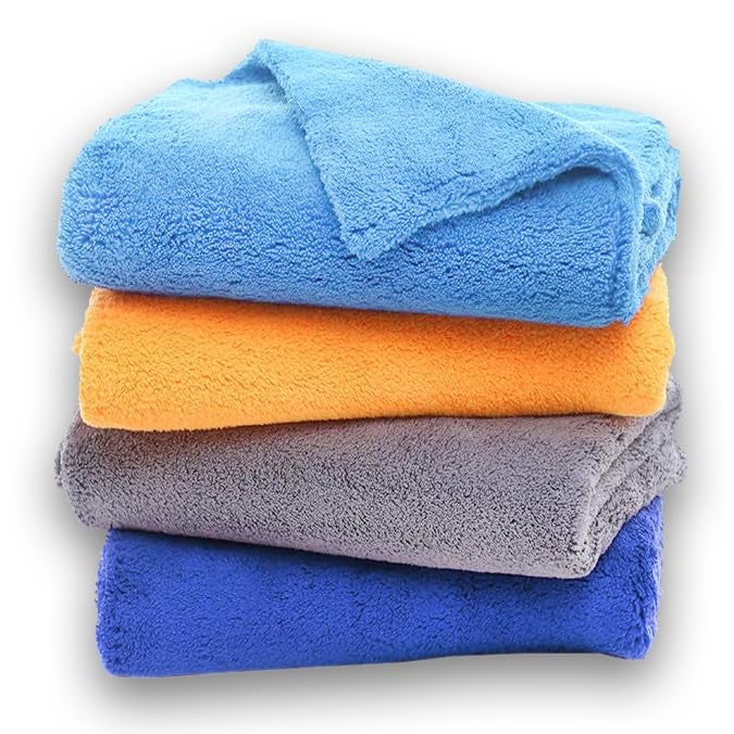 MAX Microfiber Cloth for Car (550 GSM, 4 Pc, 40 x 40 cm) Softest & SAFEST Ever Edgeless Coral Fleece Microfiber Cloth Towel for Car Cleaning, Drying, Buffing & Polishing - Image 3