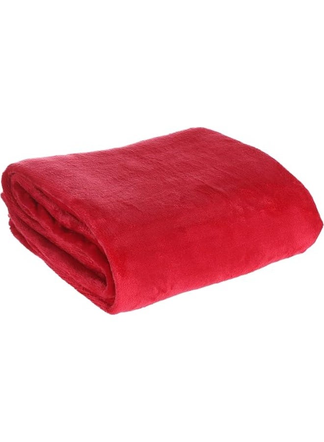 Microfiber Blanket, Super Soft, 100% Polyester (130 x 180 cm) - Red - Image 1
