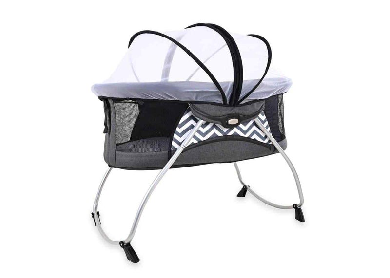 Petit Bebe Baby Cot Bed premuim forme striped BY HAPPY KIDDO (BLACK) - Image 1