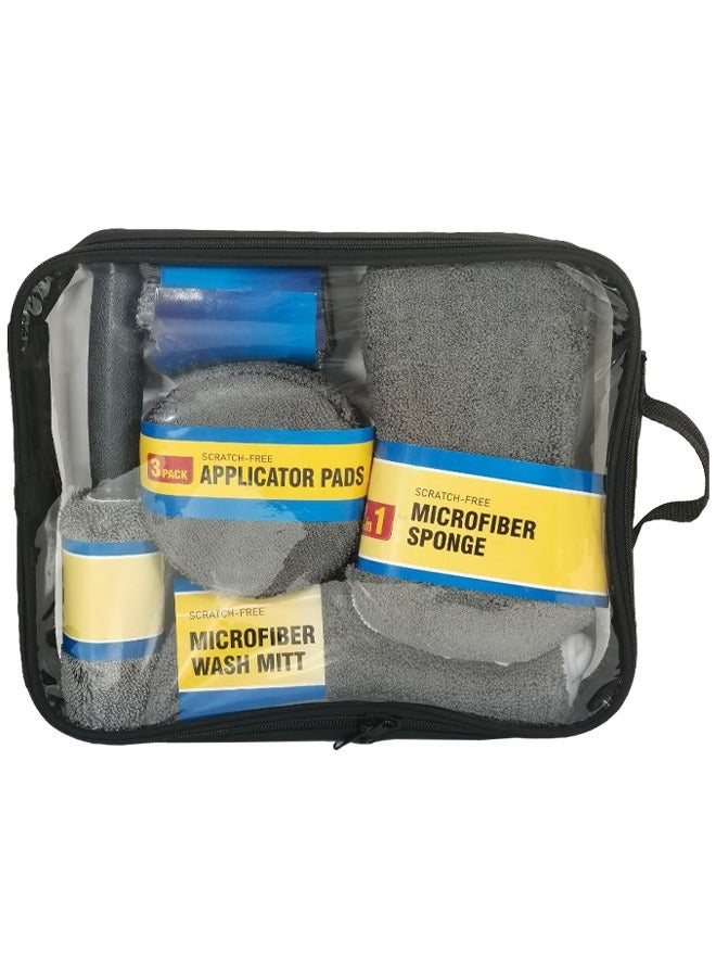 SMY "SMY 9-Piece All-in-One Car Wash Kit with Sponge, Mitt, Brush, Towel, and Pads for Dirt and Grime Removal (MC9S)" - Image 1