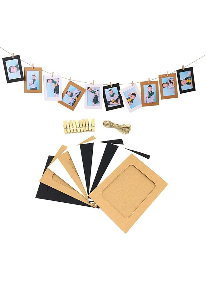 The Bros Paper Photo Frames 20Pcs Color Mixing Hanging Paper Photo Frames 4x6 Inch Picture Frames Diy Clip Photo Display Holders for Home, Wedding, Party Decor - Image 1