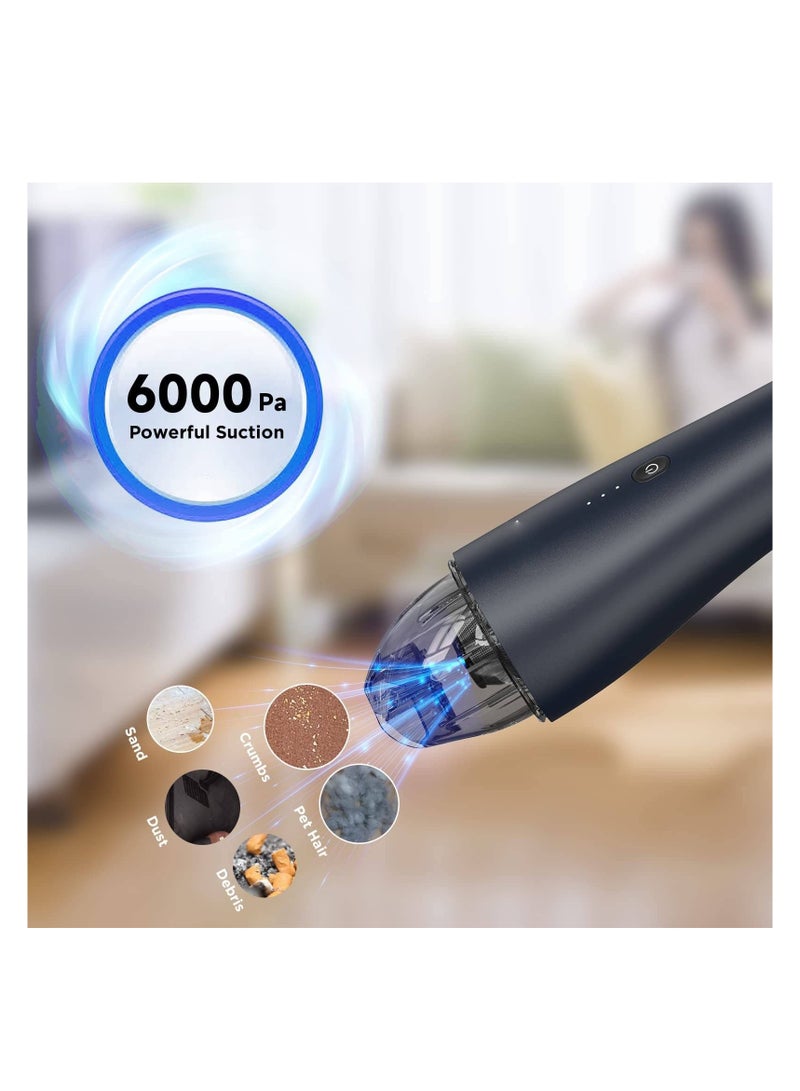 Excefore Handheld Vacuum Cordless, Mini Vacuum with Air Buster, Portable and Rechargeable Mini Vacuum-Cordless for Home and Car Handheld Vacuums(Black) - Image 5