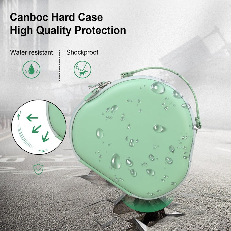 Canboc Airpods Max Case with Sleep Mode for Apple AirPods Max (USB-C/Lightning)(2024/2020) Wireless Over-Ear Headphones, Smart Headphones Case, Extra Space fits Cable, Charger, Green (PU) - Image 5