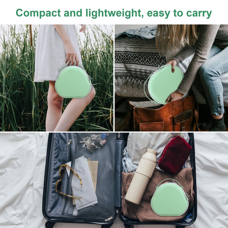 Canboc Airpods Max Case with Sleep Mode for Apple AirPods Max (USB-C/Lightning)(2024/2020) Wireless Over-Ear Headphones, Smart Headphones Case, Extra Space fits Cable, Charger, Green (PU) - Image 4