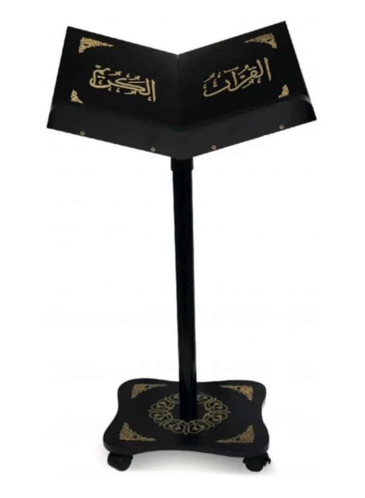 REBENUO Adjustable Muslim Quran Book Holder Stand, Holy Quran Stand For Convenient Reading, light weight, Size Large (Black) - Image 1
