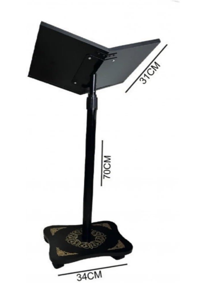 REBENUO Adjustable Muslim Quran Book Holder Stand, Holy Quran Stand For Convenient Reading, light weight, Size Large (Black) - Image 4