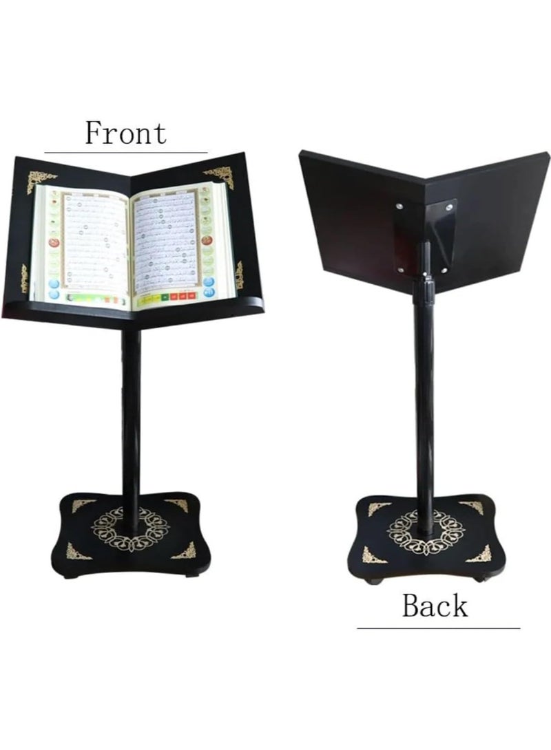 REBENUO Adjustable Muslim Quran Book Holder Stand, Holy Quran Stand For Convenient Reading, light weight, Size Large (Black) - Image 5