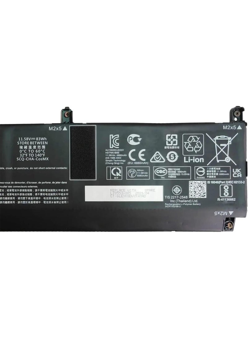 Terabyte بطارية MB06XL HSTNN-IB9E L77973-1C1 L78553-005 متوافقة مع HP ZBook Studio G7 1J3R6EA 1J3R7E 2J3H8PA 21X54UT سلسلة Create RTX2070MQ (11.58V 83Wh) - Image 3