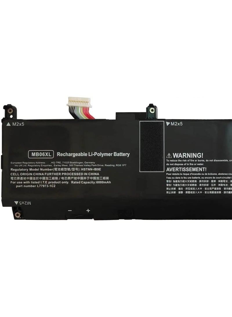 Terabyte بطارية MB06XL HSTNN-IB9E L77973-1C1 L78553-005 متوافقة مع HP ZBook Studio G7 1J3R6EA 1J3R7E 2J3H8PA 21X54UT سلسلة Create RTX2070MQ (11.58V 83Wh) - Image 2