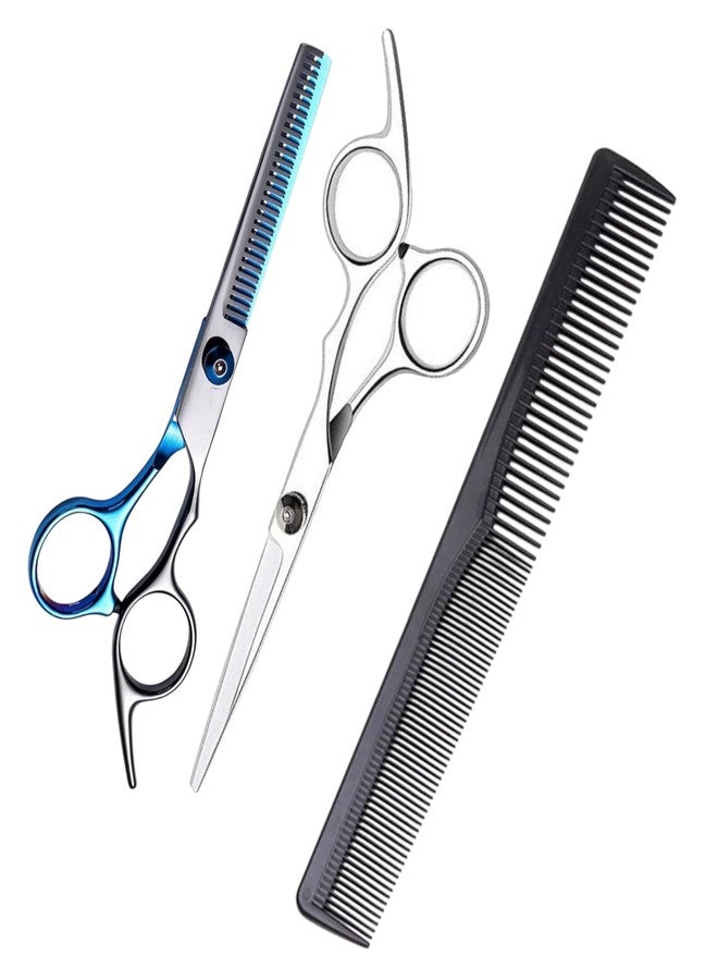 FEELHIGH مقص حلاقة احترافي من الفولاذ المقاوم للصدأ من فيلهاي، مناسب لصالونات الحلاقة، مزود بمشط لقص الشعر وتخفيفه. - Image 1