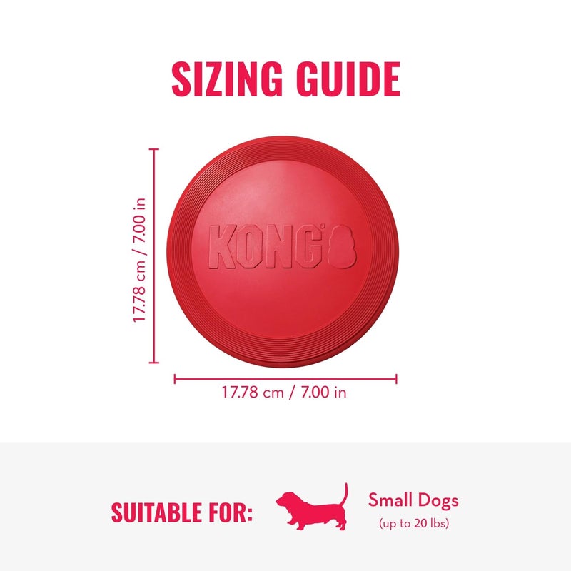 KONG Flyer - Durable Dog Toy for Outdoor Playtime - Natural Rubber Flying Disc, Dog Toy for Fetch - Safer Disc for Healthy Activity - for Small Dogs - Image 4