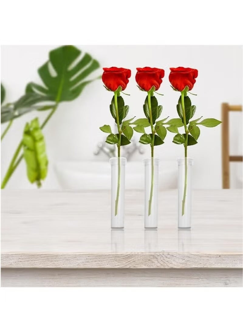 50 Pcs Floral Water Tubes/Vials for Flower Arrangements, Rose Flower Water Tubes Aqua Picks, Clear Plastic Rose Water Tubes with Picks, Floral Water Tubes Stems Picks (2.8" x 0.7") - Image 3