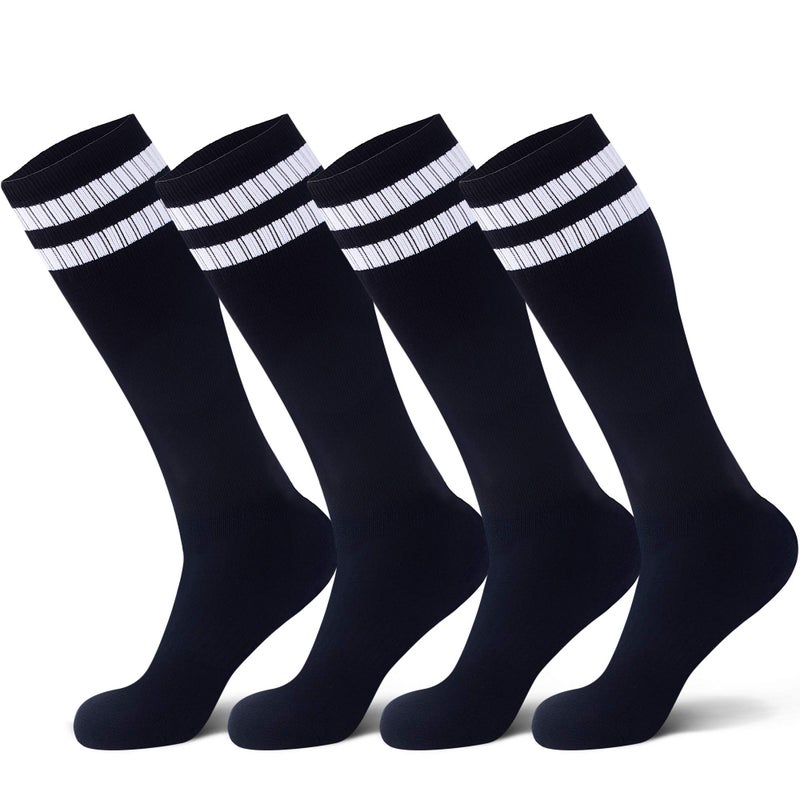 Raigoo Soccer Softball Baseball Football Socks for Youth Kids Boys and Girls Ages 4 to 16 Knee High Sport Athletic Socks - Image 1