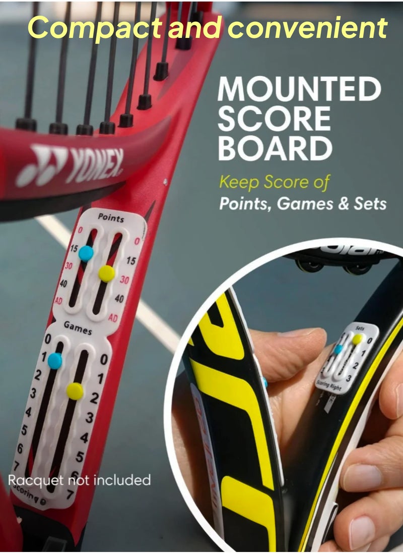 Generic AeroFlex Tennis Score Tracker - Crystal White Polymer Racket-Mounted Counter with Precision Scoring  - Image 2