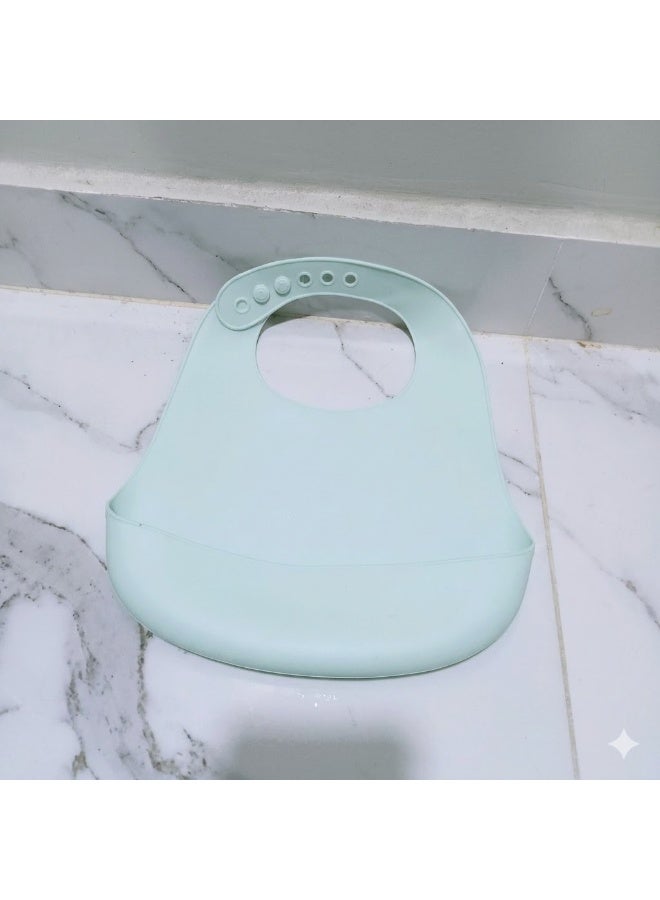 High Quality Food Grade Silicone Baby Bib with Adjustable Design and Deep Food Catcher Pocket, Waterproof and Stain Resistant, Soft Safe Material for Babies, Easy to Clean and Foldable for Daily Use, Travel and Outdoor Feeding - Image 5
