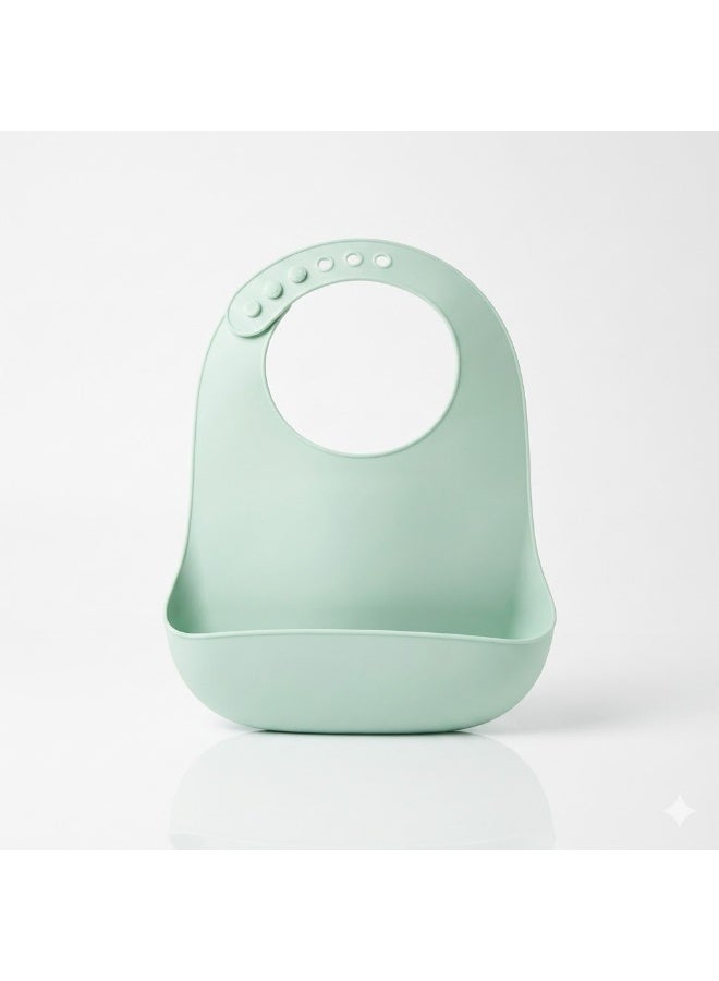 High Quality Food Grade Silicone Baby Bib with Adjustable Design and Deep Food Catcher Pocket, Waterproof and Stain Resistant, Soft Safe Material for Babies, Easy to Clean and Foldable for Daily Use, Travel and Outdoor Feeding - Image 1