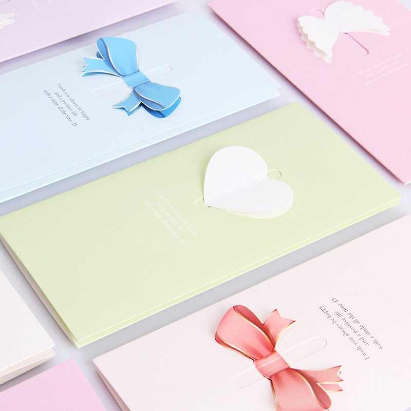 Greeting Card With Bow And Heart, Universal Birthday, Women'S Day, Dragon Boat Festival, Mother, Mid-Autumn Festival, Teacher'S Day, Blessing Greeting Card With Logo - Image 3