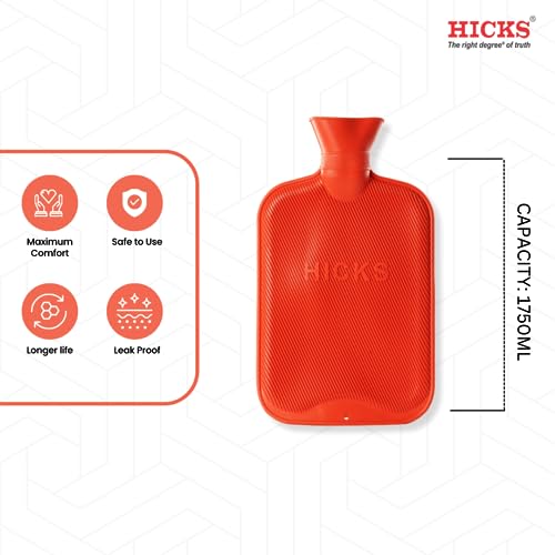 Hicks Premium Hot Water Bag 1750ml for Pain Relief: Ultimate Comfort and Soothing Heat Therapy for Muscle Aches, Period & Muscular Cramps and Body Joint Pain Relief Easy to Fill,Leakproof and Portable - Image 3