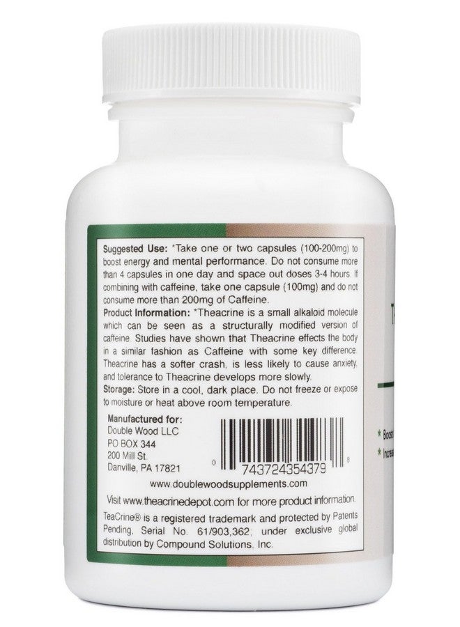 Double Wood Supplements Theacrine (Teacrine) 100 Mg, 60 Capsules - Energy and Focus Supplement (Similar to Caffeine Pills but More Subtle and Longer Lasting) Non-GMO and Gluten Free by Double Wood - Image 3