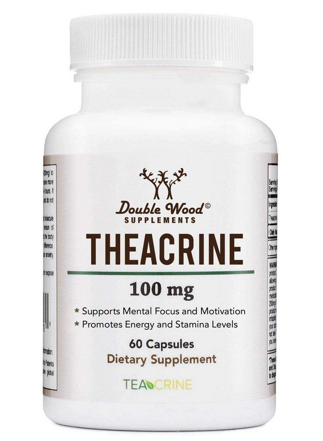 Double Wood Supplements Theacrine (Teacrine) 100 Mg, 60 Capsules - Energy and Focus Supplement (Similar to Caffeine Pills but More Subtle and Longer Lasting) Non-GMO and Gluten Free by Double Wood - Image 1
