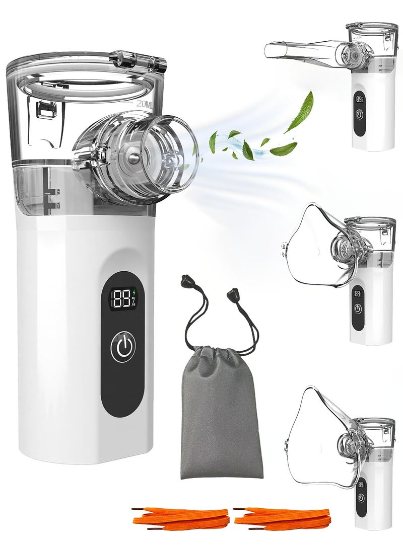 هيروكس جهاز استنشاق محمول، أجهزة تبخير صغيرة بشاشة رقمية، جهاز استنشاق شبكي محمول قابل لإعادة الشحن عبر USB، طريقتان للاستخدام للبالغين والأطفال الذين يعانون من مشاكل في التنفس، للاستخدام المنزلي والمكتبي والخارجي - Image 1