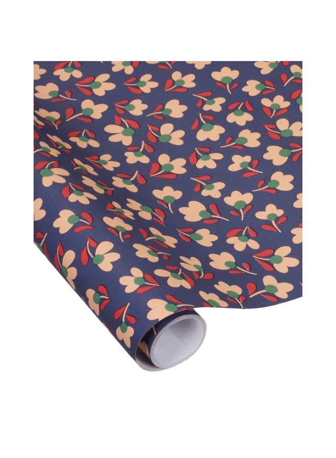 KadoDesign Ole Lily Odette Floral Wrapping Paper - Dusky Sky Blue - Image 2