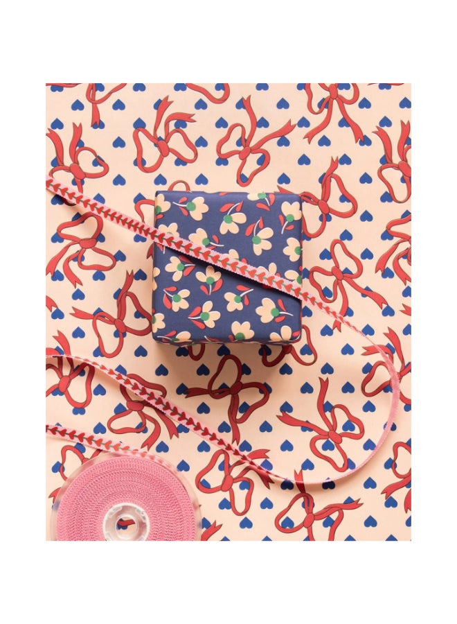 KadoDesign Ole Lily Odette Floral Wrapping Paper - Dusky Sky Blue - Image 3