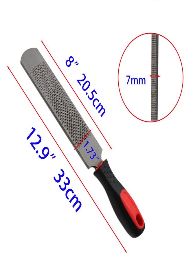 Qlvily 12 Inch Hoof Rasp, Horseshoe File with Rubber Handle, Carbon Steel Farrier File Tool, Suitable for Horse/Goat/Cow/Donkey/Animal Hooves, Strong - Image 2