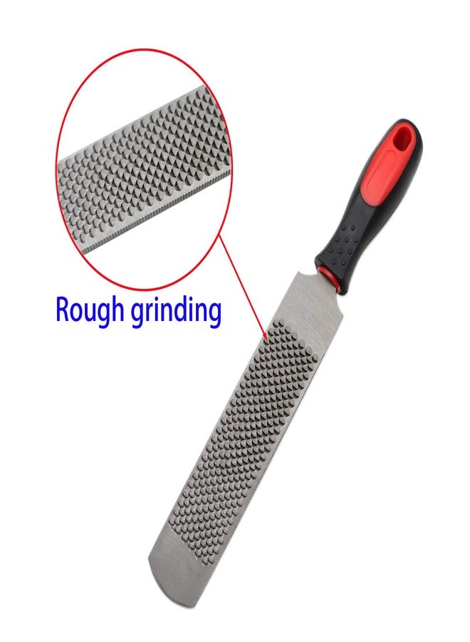 Qlvily 12 Inch Hoof Rasp, Horseshoe File with Rubber Handle, Carbon Steel Farrier File Tool, Suitable for Horse/Goat/Cow/Donkey/Animal Hooves, Strong - Image 3