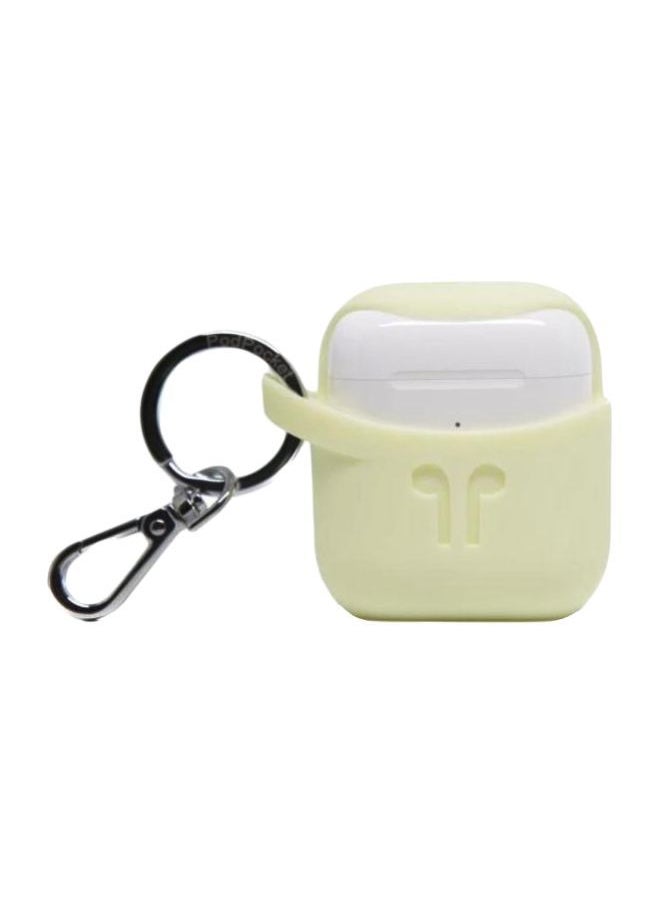 NIBEMINENT Protective Silicone Case With Key Ring For Apple AirPods Mellow Yellow  - Image 1