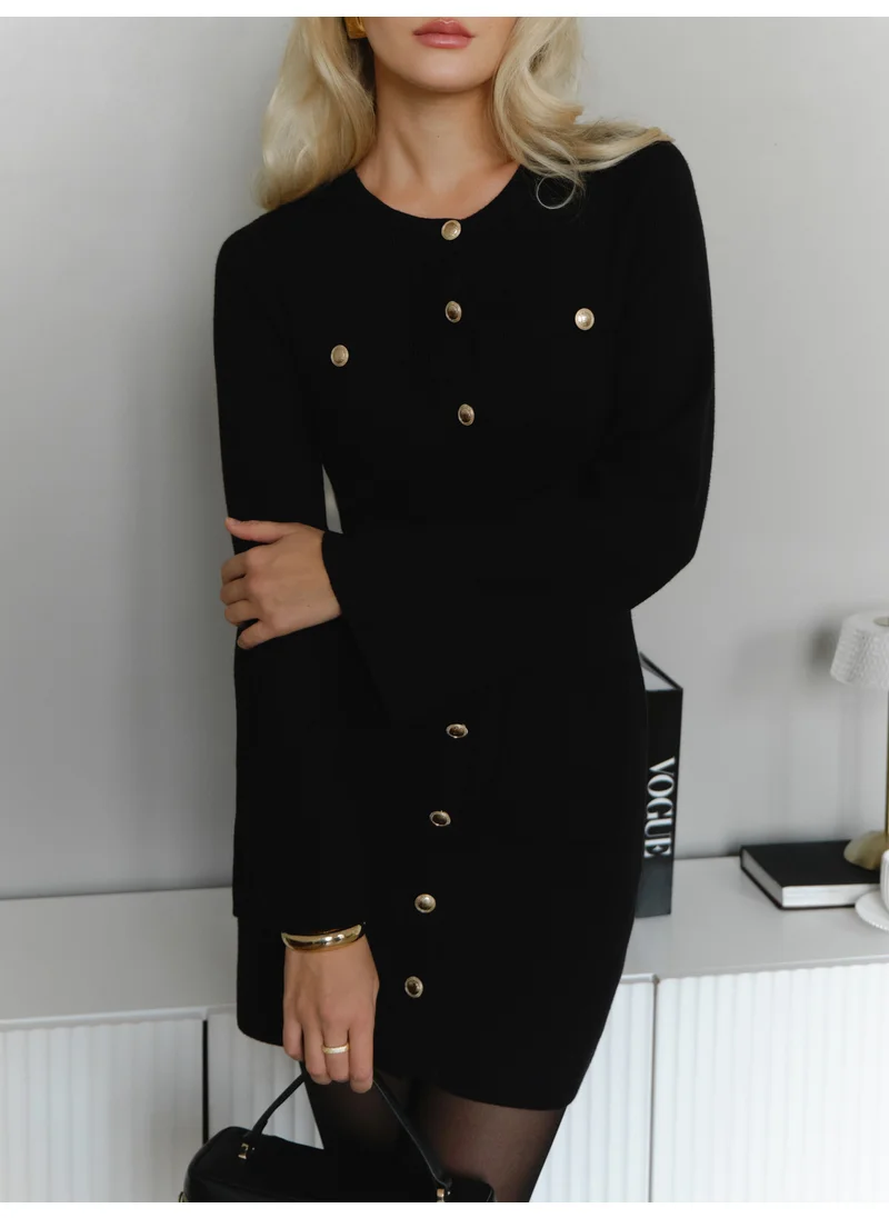 Lichi Button-Front Knit Dress