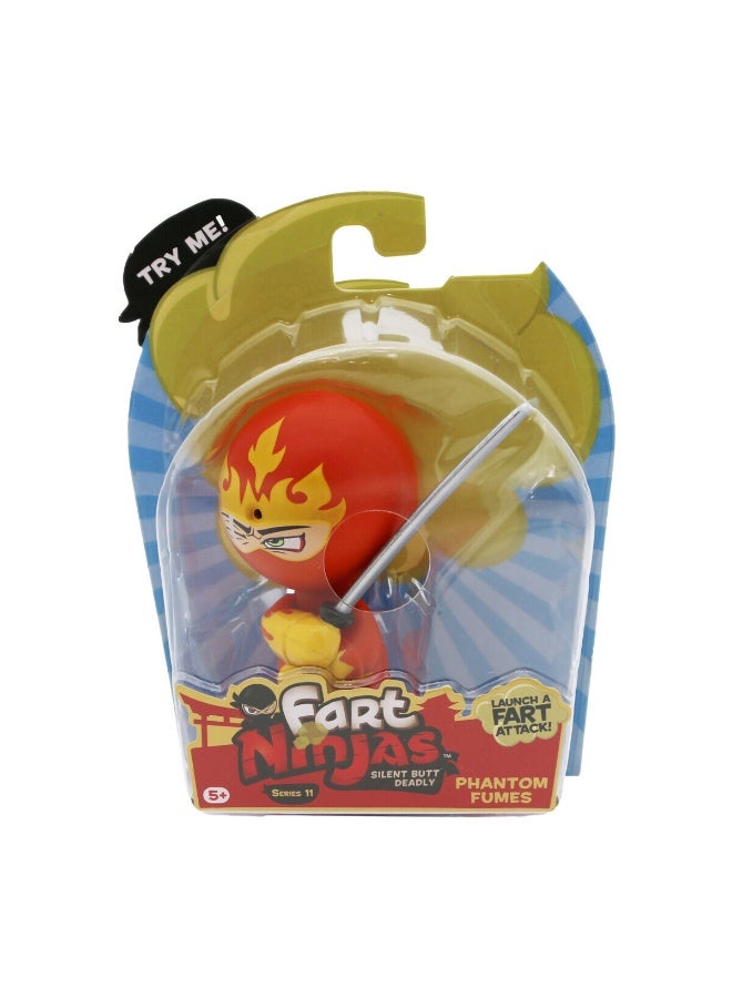 Fart Ninjas Series 11 Motion-Activated Fart Noises Collectible Figure - Phantom Fumes, Battery Operated