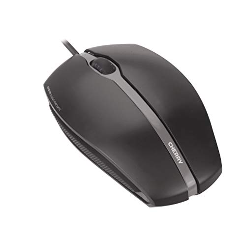 CHERRY GENTIX Silent - Corded - Quiet Mouse - No clicking Noise - Rubber Sides - Symmetrical – Black - Image 1