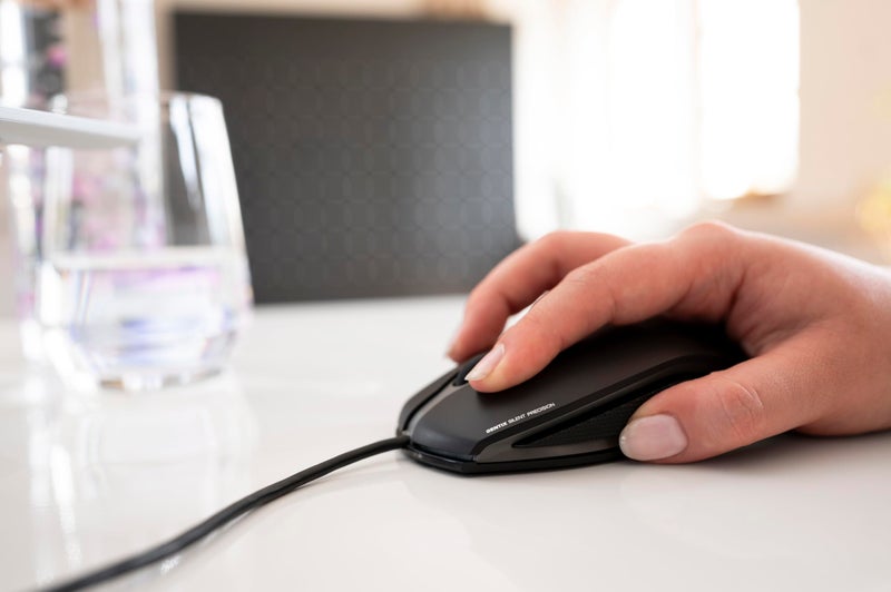 CHERRY GENTIX Silent - Corded - Quiet Mouse - No clicking Noise - Rubber Sides - Symmetrical – Black - Image 2